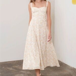 Moon River Yellow Sweetheart Maxi Sundress